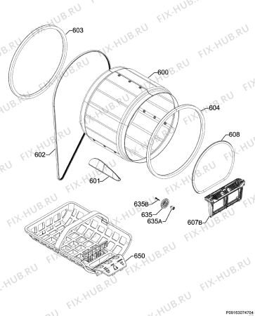 Взрыв-схема сушильной машины Electrolux EDH3687GDW - Схема узла Functional parts 267